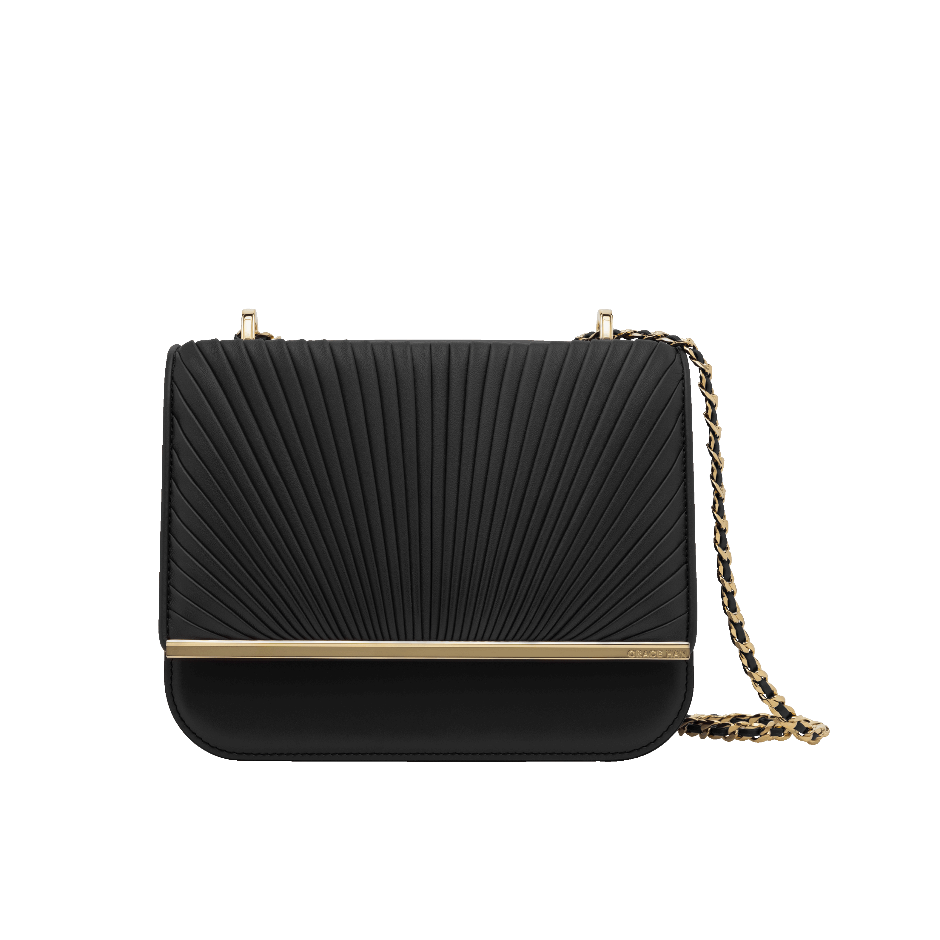 Bl Smallchianbagblack Front