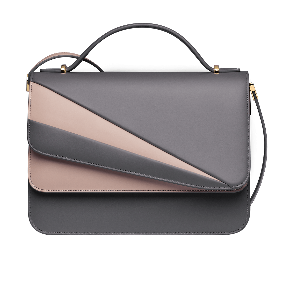 Grace Han Butterfly Large Double Flap in Grey and Rose