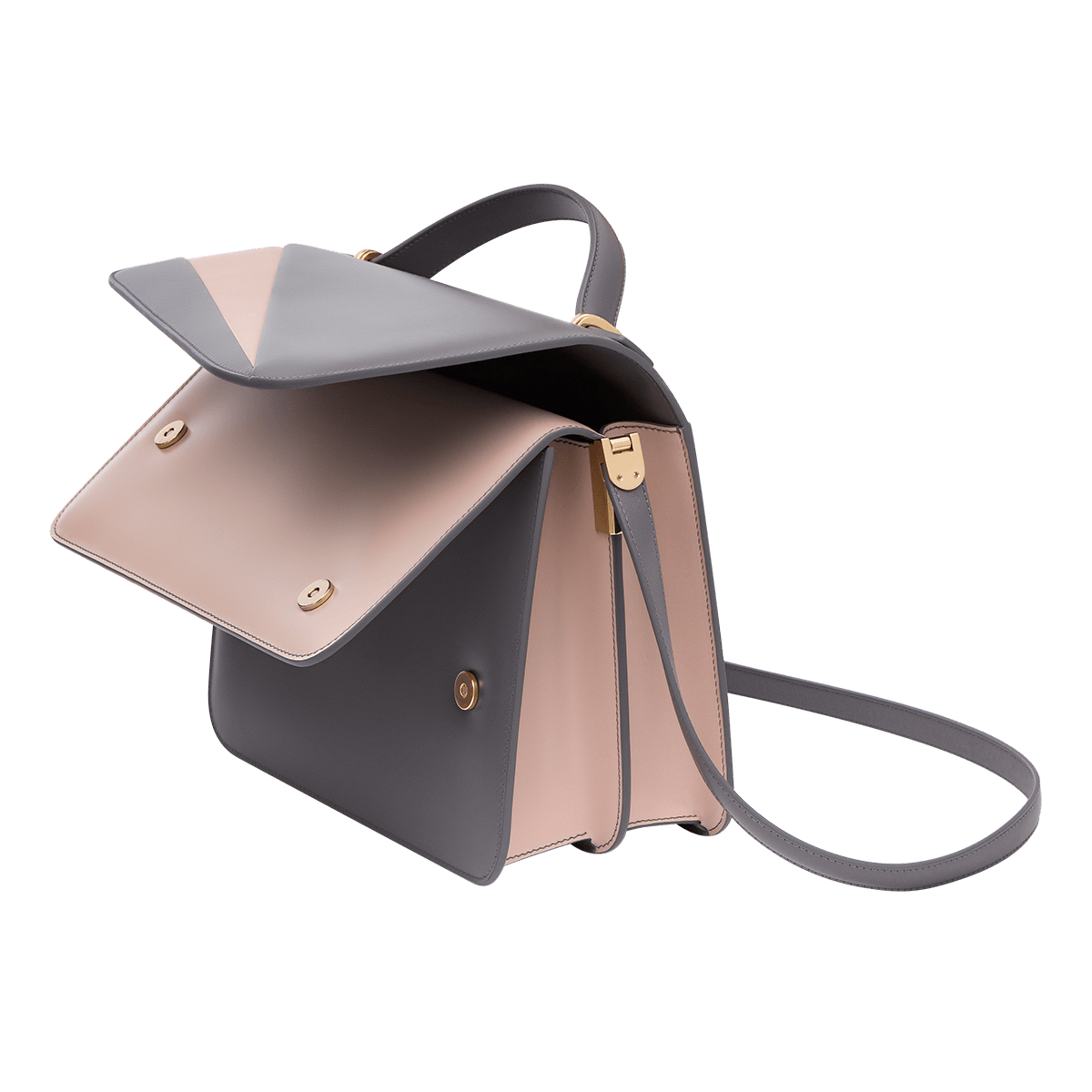Grace Han Butterfly Large Double Flap in Grey and Rose