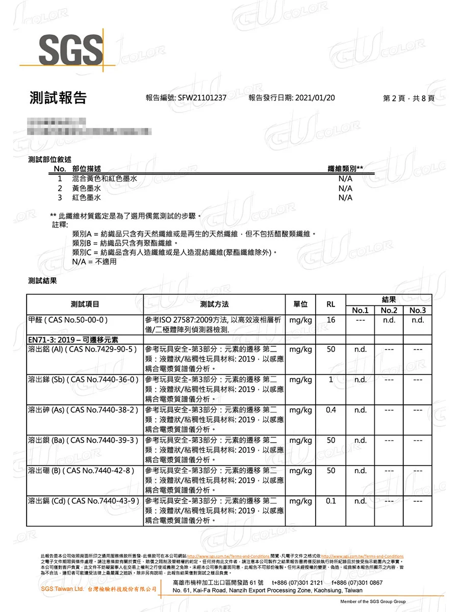 布料染劑毒物檢測